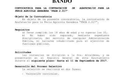 Bando Contratación Azafatas F.A.G.A 2017