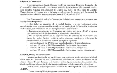 Bando ayuda a la contratación