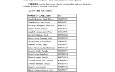ANUNCIO LISTA PROVISIONAL Y DESIGNACIÓN MIEMBROS TRIBUNAL